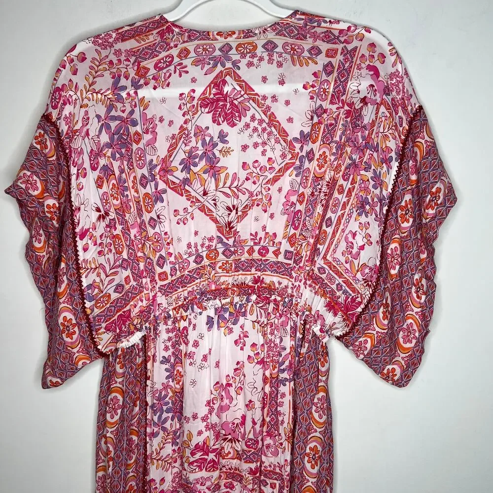 Poupette St. Barth Amaya Long Cover Up Midi Kaftan Dress Size S/M